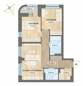 Квартира 66,9 м², 2-комнатная - изображение 1