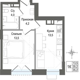 Квартира 35,2 м², 1-комнатная - изображение 1
