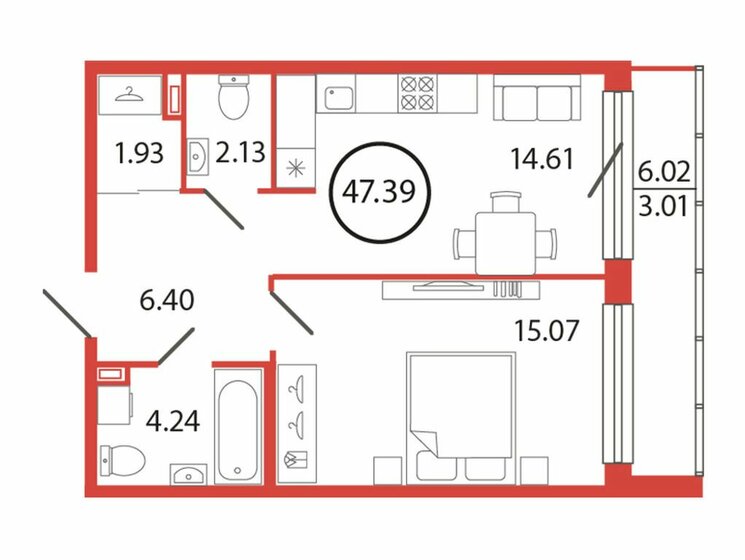 33,3 м², 1-комнатная квартира 4 940 100 ₽ - изображение 18