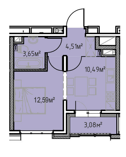 36,5 м², 1-комнатная квартира 5 654 400 ₽ - изображение 18