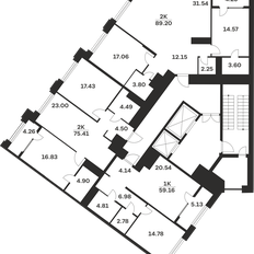 Квартира 59,2 м², 1-комнатная - изображение 3