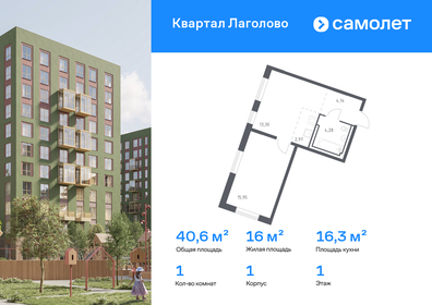 Квартира 40,6 м², 1-комнатная - изображение 1