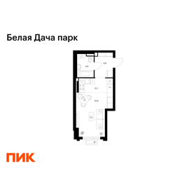 Квартира 28,1 м², студия - изображение 1