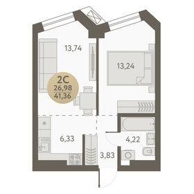 Квартира 41,4 м², 2-комнатная - изображение 1