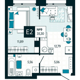 Квартира 35,3 м², 1-комнатная - изображение 1
