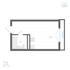 Квартира 24,9 м², студия - изображение 3