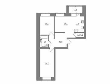 Квартира 68 м², 3-комнатная - изображение 2