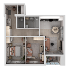 Квартира 69,2 м², 2-комнатная - изображение 4