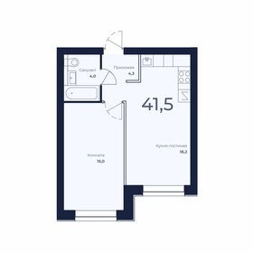 Квартира 41,5 м², 1-комнатная - изображение 1