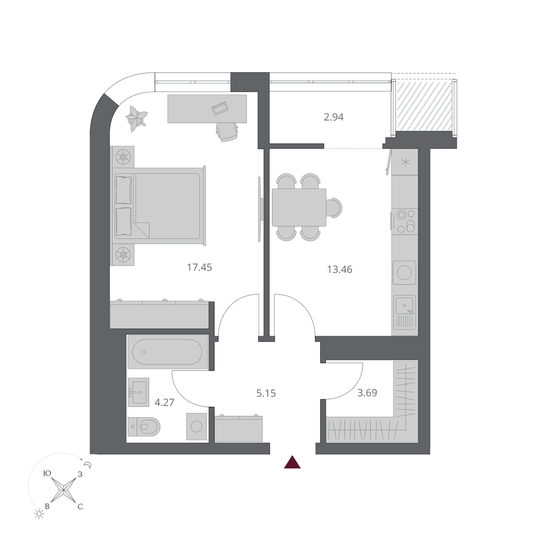 42 м², 1-комнатная квартира 8 200 000 ₽ - изображение 86