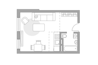Квартира 30,1 м², студия - изображение 1