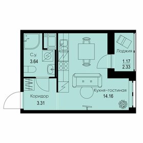 Квартира 22,3 м², студия - изображение 1