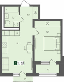 Квартира 46,1 м², 1-комнатная - изображение 1