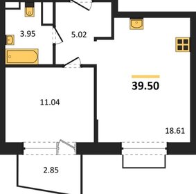 Квартира 39 м², 1-комнатная - изображение 1