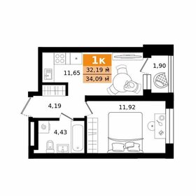 Квартира 34,1 м², 1-комнатная - изображение 1