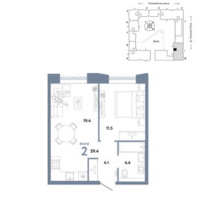 Квартира 39,4 м², 2-комнатная - изображение 1