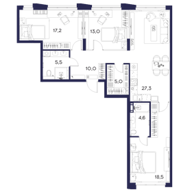 Квартира 101,1 м², 3-комнатная - изображение 1