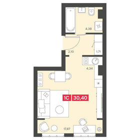 Квартира 30,4 м², 1-комнатная - изображение 1