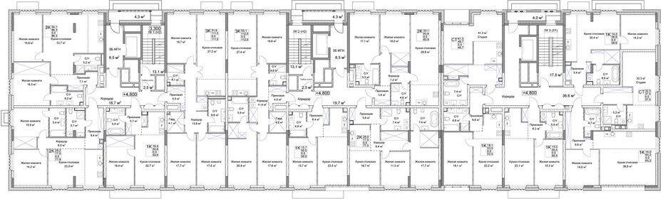 Квартира 77,9 м², 2-комнатная - изображение 2