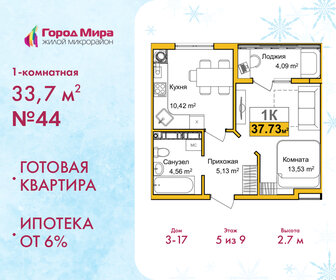 Квартира 33,7 м², 1-комнатная - изображение 1