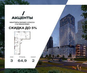 Квартира 64,9 м², 2-комнатная - изображение 1