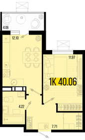 Квартира 38,4 м², 1-комнатная - изображение 1