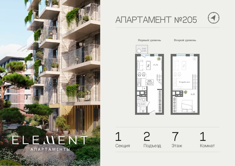 45,6 м², 1-комнатные апартаменты 35 083 728 ₽ - изображение 24