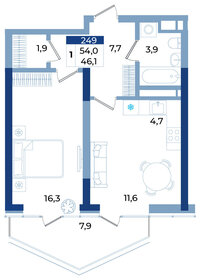 Квартира 54 м², 1-комнатные - изображение 1