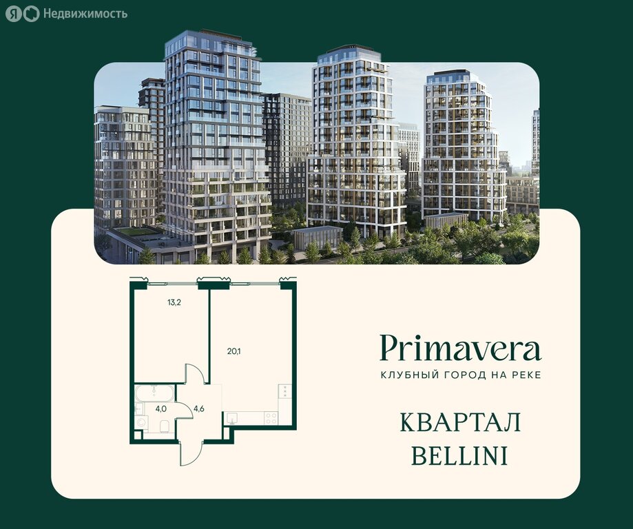 Варианты планировок ЖК «Клубный город на реке Primavera» - планировка 4