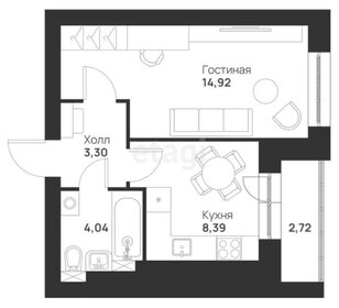Квартира 33,4 м², 1-комнатная - изображение 1