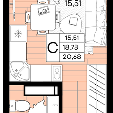 Квартира 20,7 м², студия - изображение 2