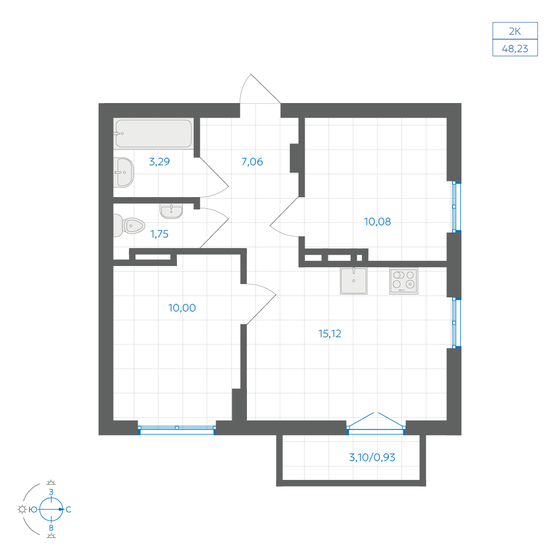 40,6 м², 2-комнатная квартира 5 583 474 ₽ - изображение 12