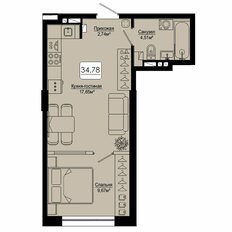 Квартира 34,8 м², 1-комнатная - изображение 2
