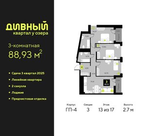 Квартира 88,9 м², 3-комнатная - изображение 1