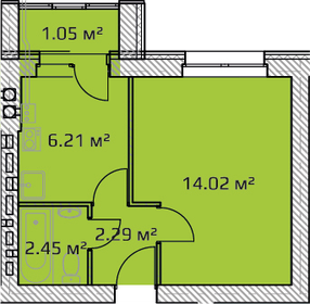 Квартира 26 м², 1-комнатная - изображение 1