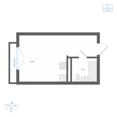 Квартира 24,7 м², студия - изображение 3