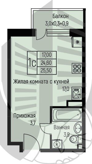 22,4 м², квартира-студия 2 750 000 ₽ - изображение 33