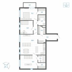 Квартира 96,9 м², 3-комнатная - изображение 2