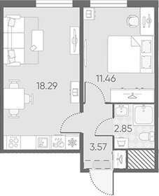 Квартира 36 м², 1-комнатная - изображение 1