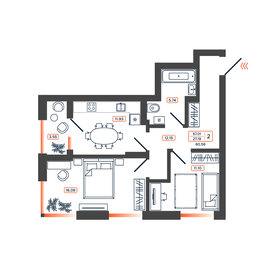 Квартира 60,6 м², 2-комнатная - изображение 1