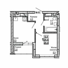 Квартира 28 м², 1-комнатная - изображение 2