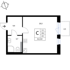 Квартира 29,1 м², студия - изображение 2