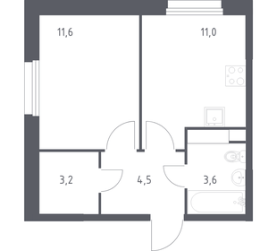 Квартира 33,9 м², 1-комнатная - изображение 1