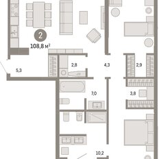 Квартира 109,2 м², 2-комнатная - изображение 3