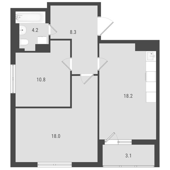 60,4 м², 2-комнатная квартира 7 781 343 ₽ - изображение 27