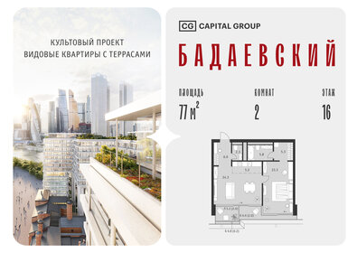 Квартира 77 м², 2-комнатная - изображение 1
