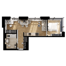 Квартира 33,5 м², 1-комнатная - изображение 3