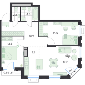 Квартира 76,2 м², 3-комнатная - изображение 1
