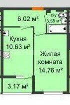 Квартира 35 м², 1-комнатная - изображение 1