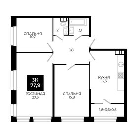 Квартира 77,9 м², 3-комнатная - изображение 1
